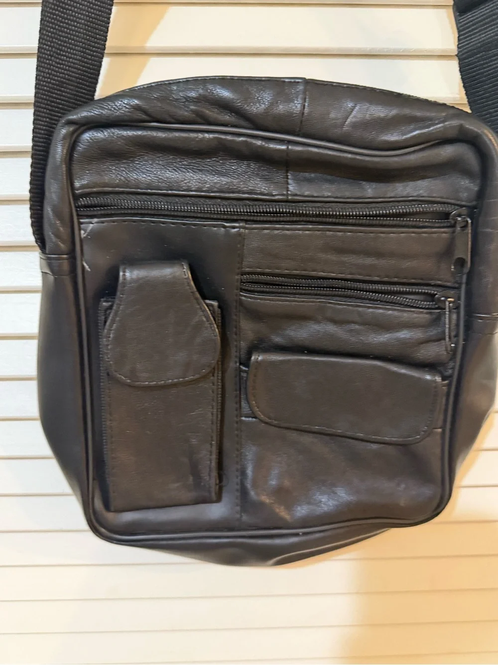unisex Black Crossbody Organizer Bag - Classic Travel Shoulder Bag
